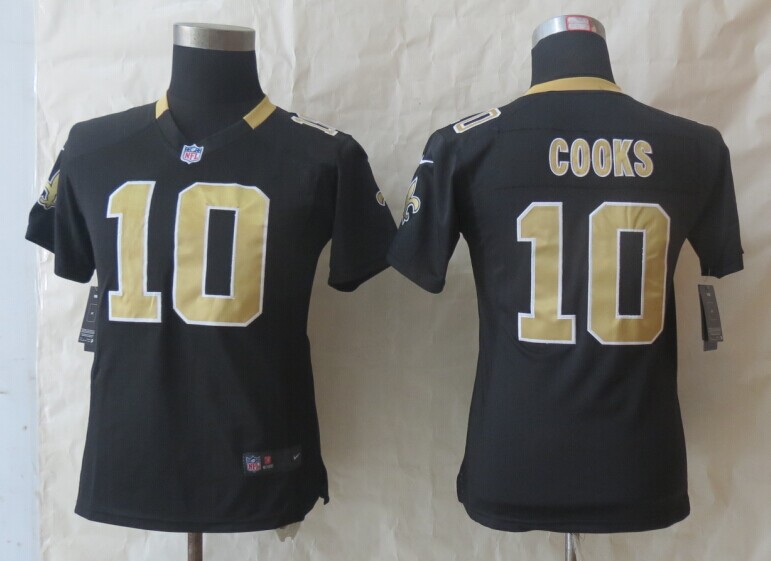 Women Nike New Orleans Saints 10 Cooks Black Limited Jerseys